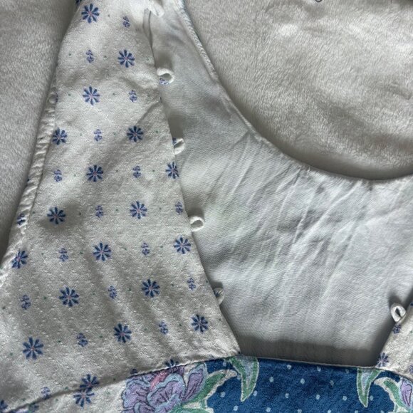 Aeropostale Floral Boho Sleeveless Rayon Dress White & Blue Size Small - Picture 8 of 11